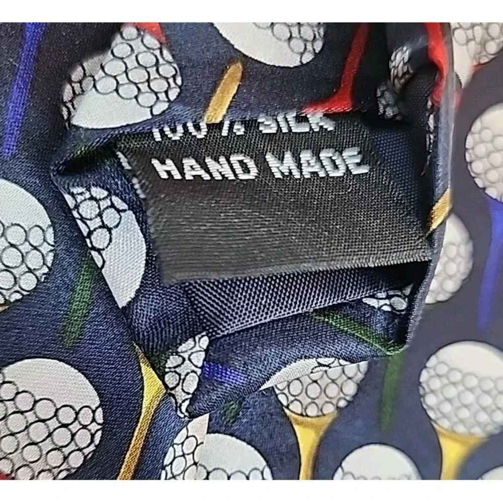 Golf Ball Club Tee 100% Silk Tie Neck Tie‎ Novelty Sport Theme Gift Why Knot